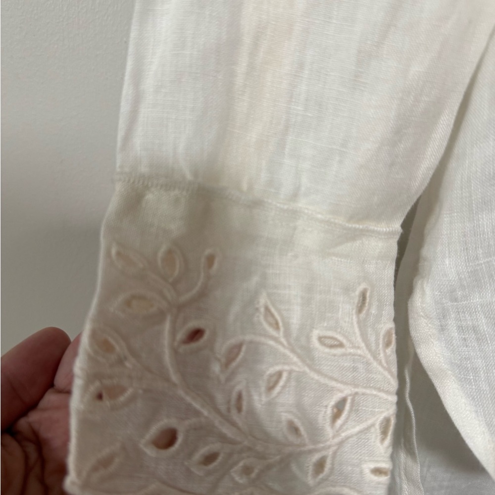 Magaschoni Cream Button-Up Shirt - Picture 7 of 9